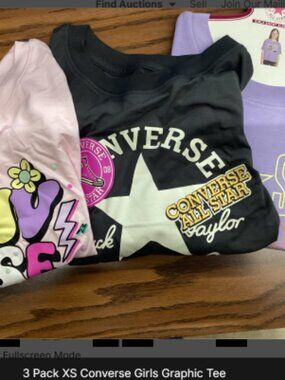 Converse Girls Graphic Tee 3pk Sz Xs